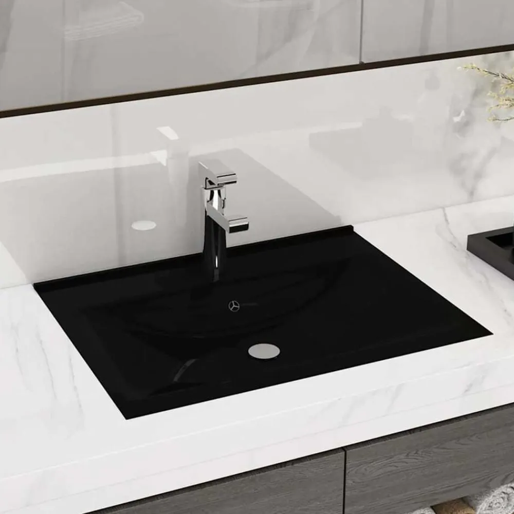 vidaXL Lavabo avec trou de robinet 60x46 cm Céramique