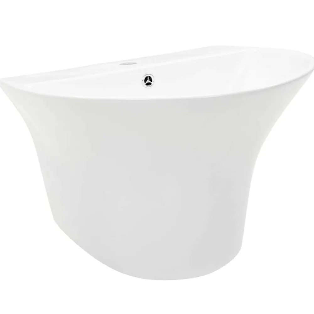 vidaXL Lavabo Blanc 56 x 48 x 42 cm Céramique Émaillée