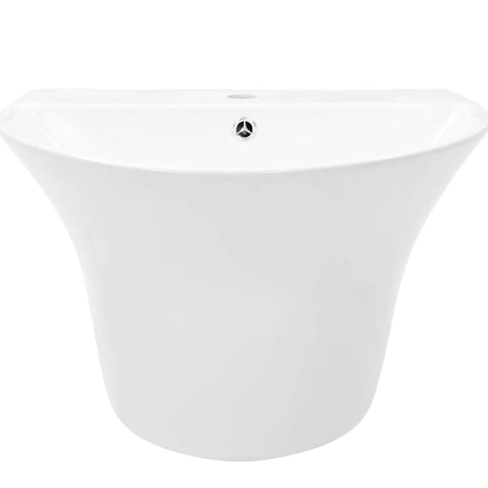 vidaXL Lavabo Blanc 56 x 48 x 42 cm Céramique Émaillée