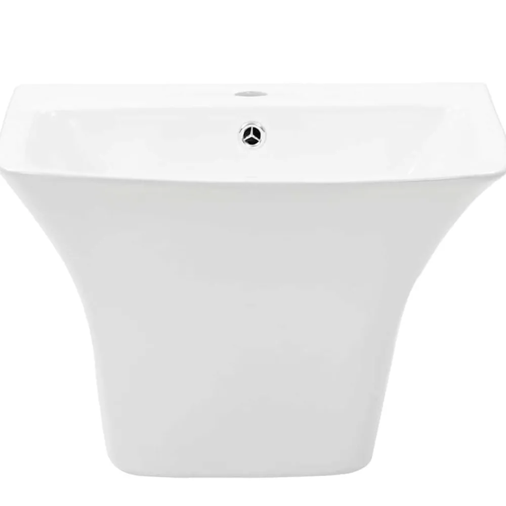 vidaXL Lavabo Blanc 53 x 44 x 37 cm Céramique Émaillée