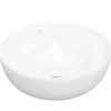 vidaXL Lavabo blanc 44x17 cm céramique rond