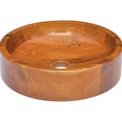 Plomberie-vidaXL Lavabo Bois de teck massif Φ40x10 cm
