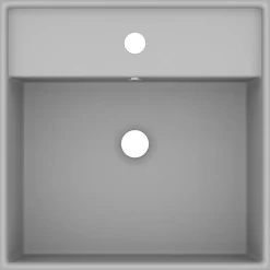 Plomberie-vidaXL Lavabo carré à trop-plein 41x41 cm Céramique gris clair mat