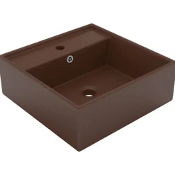 vidaXL Lavabo carré à trop-plein 41x41 cm Céramique