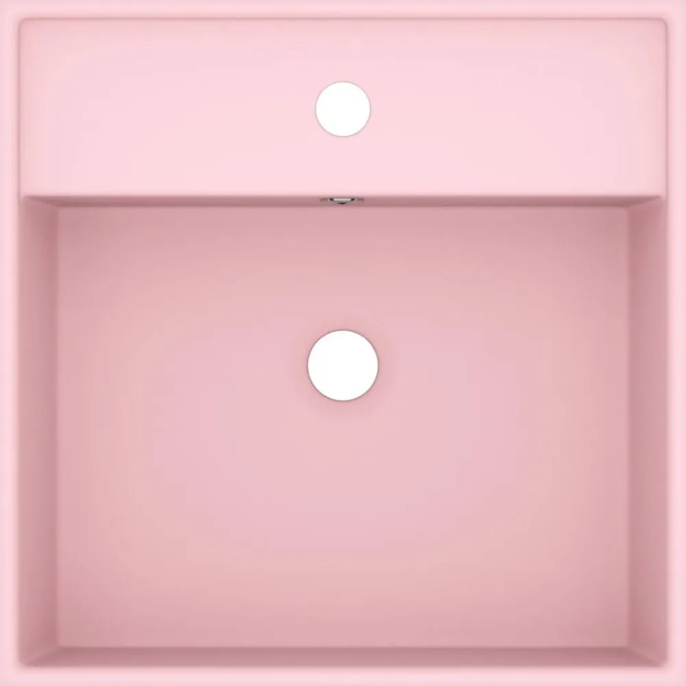 Plomberie-vidaXL Lavabo carré de luxe à trop-plein 41x41 cm Céramique rose mat