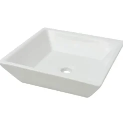 Plomberie-vidaXL Lavabo carrée Céramique 41,5 x 41,5 x 12 cm Blanc