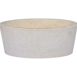 vidaXL Lavabo Crème Ø40x15 cm Marbre