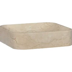 Plomberie-vidaXL Lavabo Crème 40x40x10 cm Marbre Cr&egrave;me