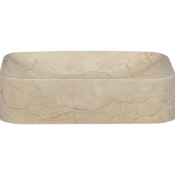 Plomberie-vidaXL Lavabo Crème 40x40x10 cm Marbre Cr&egrave;me