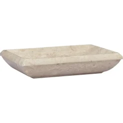 Plomberie-vidaXL Lavabo Crème 50x35x10 cm Marbre Cr&egrave;me