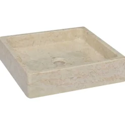 vidaXL Lavabo Crème 40x40x10 cm Marbre
