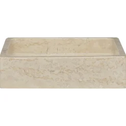 vidaXL Lavabo Crème 40x40x10 cm Marbre