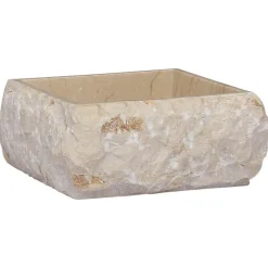 Plomberie-vidaXL Lavabo Crème 30x30x13 cm Marbre Cr&egrave;me