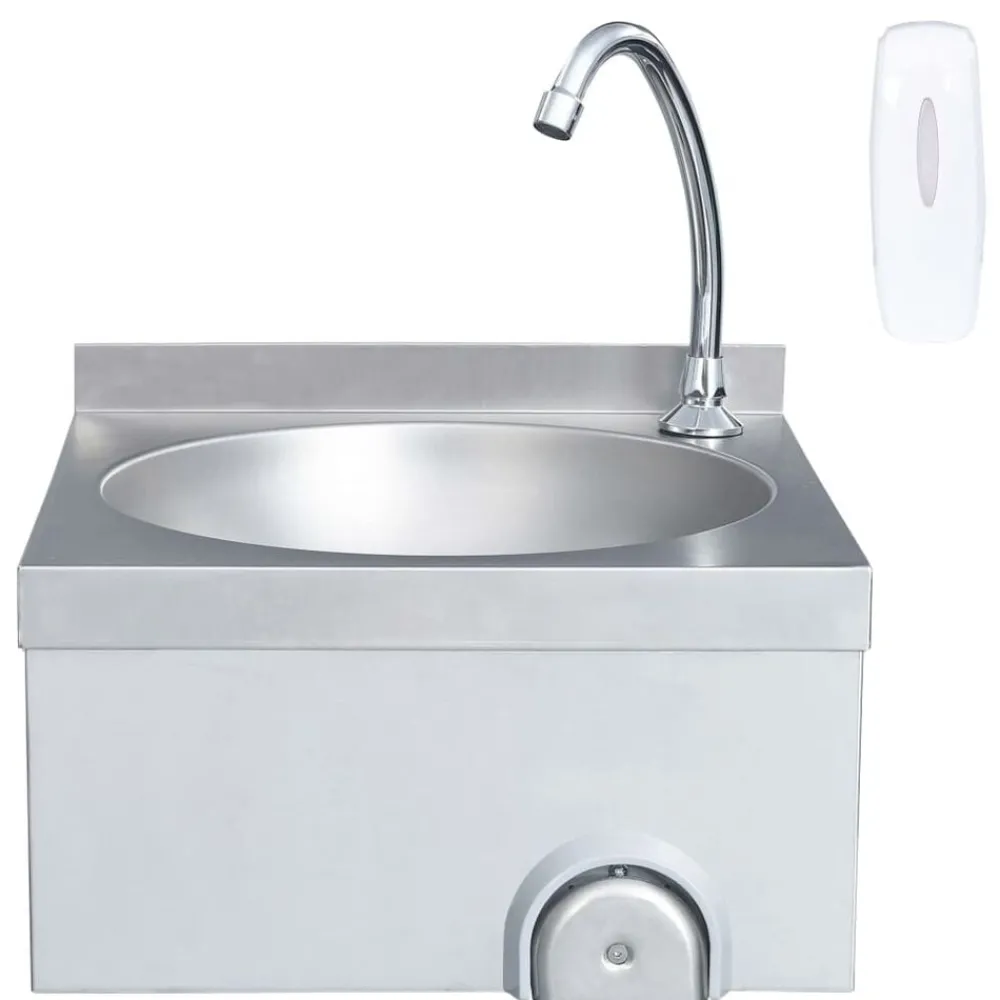 Plomberie-vidaXL Lavabo de lavage avec robinet et distributeur de savon Inox