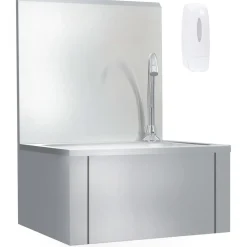 Plomberie-vidaXL Lavabo de lavage avec robinet et distributeur de savon Inox
