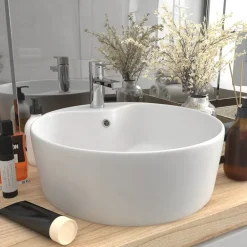 vidaXL Lavabo de luxe avec trop-plein 36x13 cm Céramique