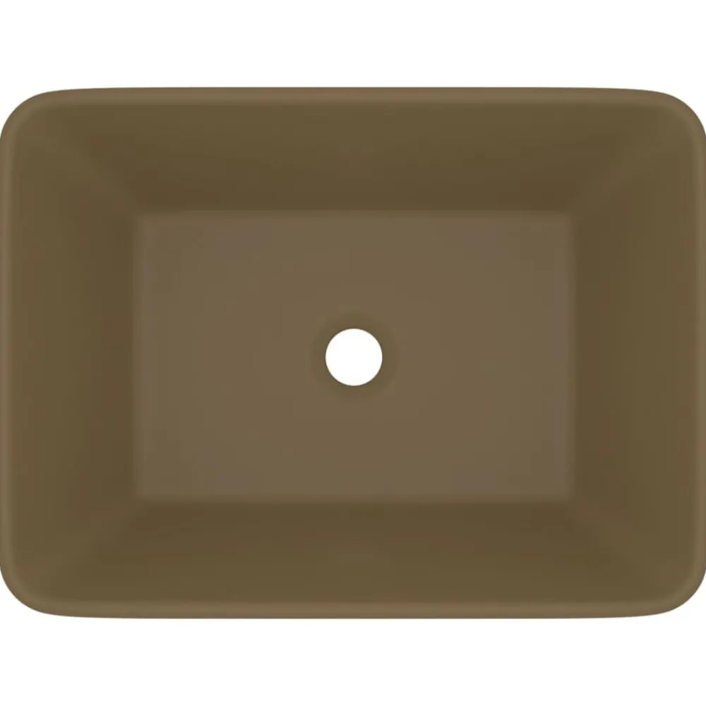Plomberie-vidaXL Lavabo de luxe Crème mat 41x30x12 cm Céramique crème mat
