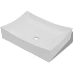 vidaXL Lavabo de salle de bain en céramique brillant