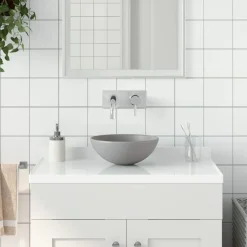 vidaXL Lavabo de salle de bain Céramique Rond
