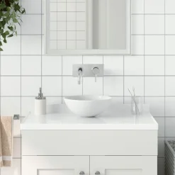 vidaXL Lavabo de salle de bain Céramique Rond