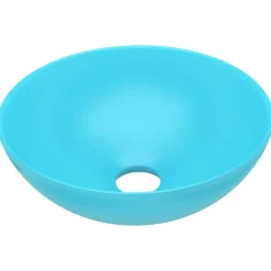Plomberie-vidaXL Lavabo de salle de bain Céramique Vert Rond Vert clair