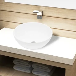 vidaXL Lavabo de salle de bain Céramique Rond