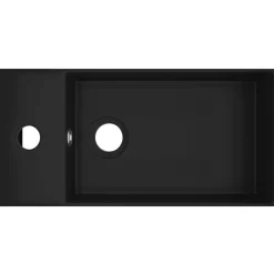 Plomberie-vidaXL Lavabo de salle de bain avec trop-plein Céramique mat Noir