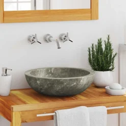 vidaXL Lavabo Ø40x12 cm Marbre