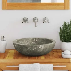 vidaXL Lavabo Ø40x12 cm Marbre