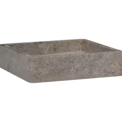 Plomberie-vidaXL Lavabo 40x40x10 cm Marbre Gris