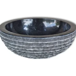 Plomberie-vidaXL Lavabo Marbre 40 cm Noir