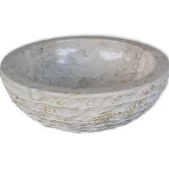vidaXL Lavabo Marbre 40 cm Crème