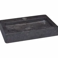 Plomberie-vidaXL Lavabo mural 38x24x6,5 cm marbre Noir