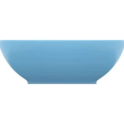 Plomberie-vidaXL Lavabo ovale de luxe 40x33 cm Céramique bleu clair mat
