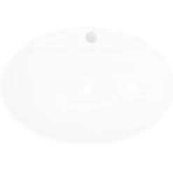 Plomberie-vidaXL Lavabo ovale en céramique avec trou de robinet Blanc