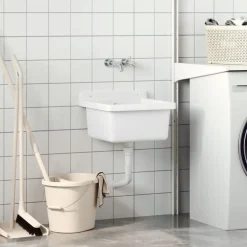 vidaXL Lavabo pour montage murale 40x40x24 cm résine