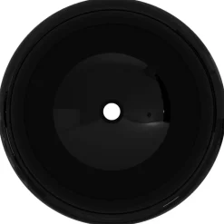 Plomberie-vidaXL Lavabo rond Céramique 40 x 15 cm Noir