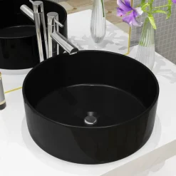 vidaXL Lavabo rond Céramique 40 x 15 cm