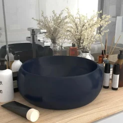 vidaXL Lavabo rond de luxe 40x15 cm Céramique