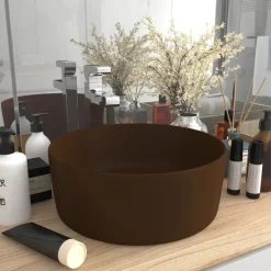 vidaXL Lavabo rond de luxe 40x15 cm Céramique