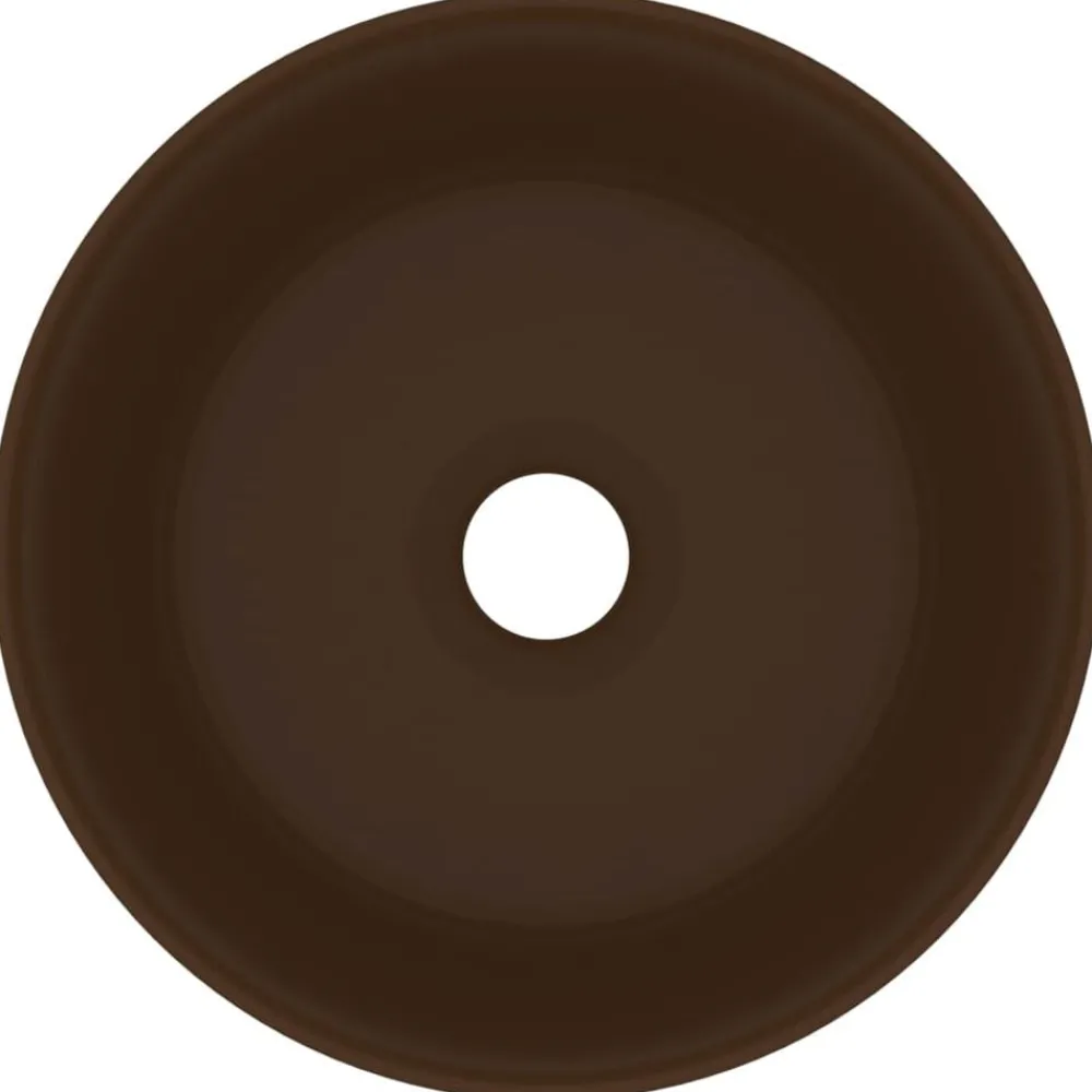 vidaXL Lavabo rond de luxe 40x15 cm Céramique