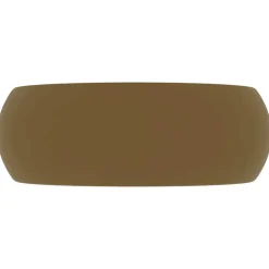 Plomberie-vidaXL Lavabo rond de luxe Crème mat 40x15 cm Céramique crème mat
