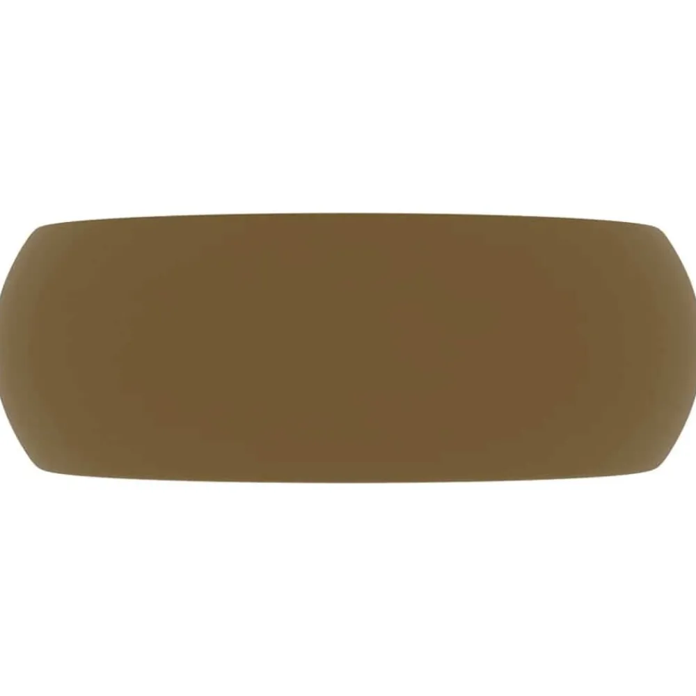 Plomberie-vidaXL Lavabo rond de luxe Crème mat 40x15 cm Céramique crème mat