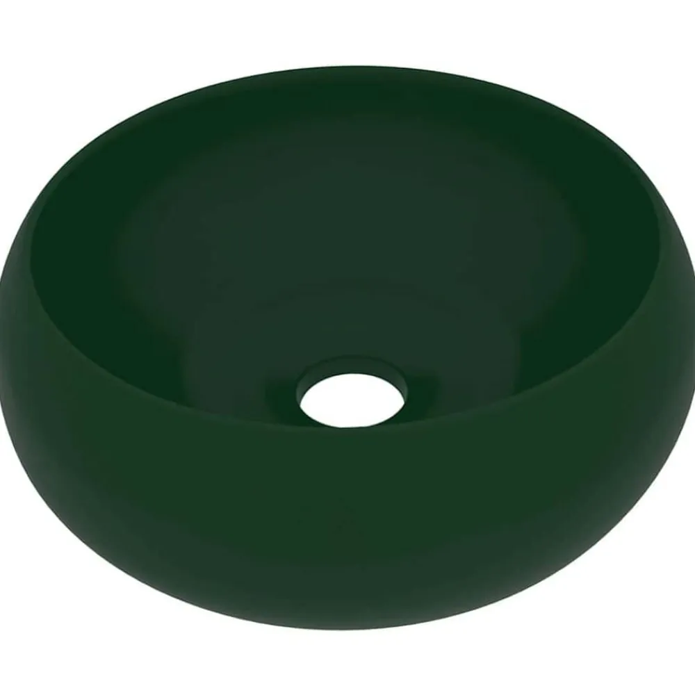 vidaXL Lavabo rond de luxe 40x15 cm Céramique