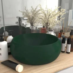 vidaXL Lavabo rond de luxe 40x15 cm Céramique