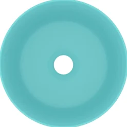 Plomberie-vidaXL Lavabo rond de luxe 40x15 cm Céramique vert clair mat