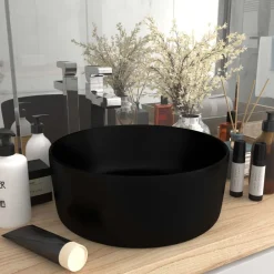 vidaXL Lavabo rond de luxe 40x15 cm Céramique