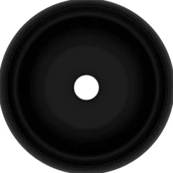 Plomberie-vidaXL Lavabo rond de luxe 40x15 cm Céramique Noir mat