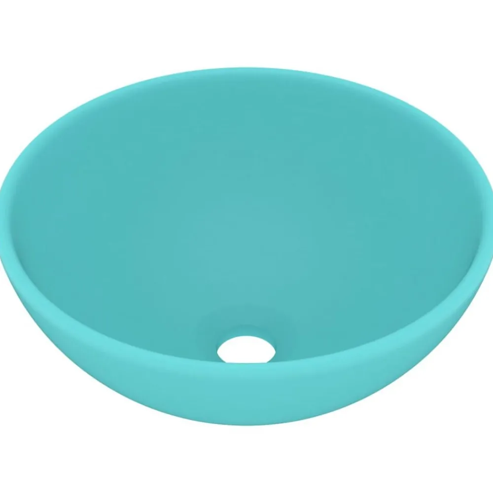 vidaXL Lavabo rond de salle de bain 32,5x14cm Céramique