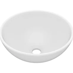vidaXL Lavabo rond de salle de bain 32,5x14 cm Céramique